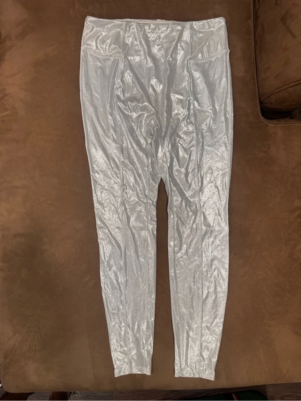 NWT Halara Silver Metallic High Waisted  Leggings Size L